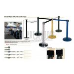 Poteaux de Guidage Sangle Noire ou Rouge